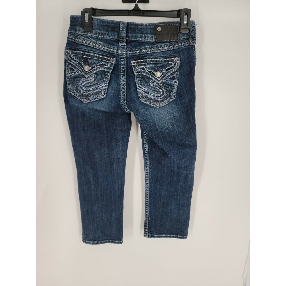 Silver Crop Jeans Suki Flap Capri Juniors Size 26